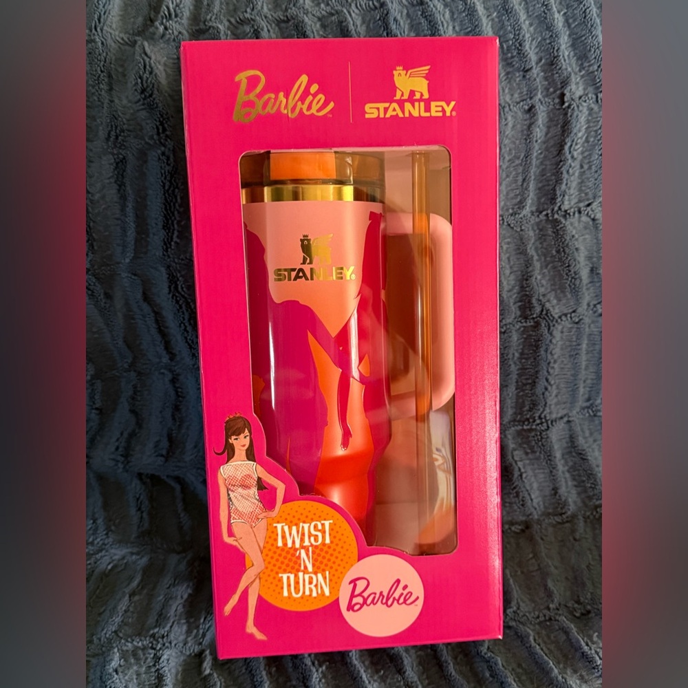 Stanley Pink and Gold Barbie Twist-N-Turn Travel Mug